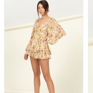 NWT HYFYVE boho 70s Festival floral romper